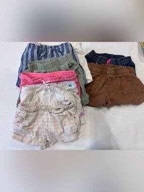 11 pair baby girl shorts bundle